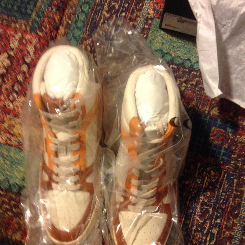 Coach men's Clip Court Multicolor Hi-Top Leather & Suede Sneakers-11D-New in Box - Picture 8 of 14